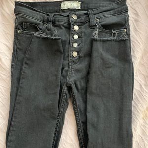 Free People button up front ankle length jeans